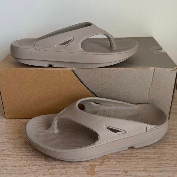 OOFOS OOlala Tan Recovery Slides - SZ Men 5- Women 7 - Picture 4 of 10